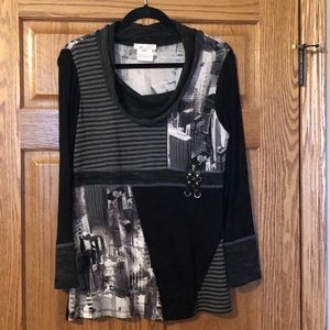 Zoe black & white tunic